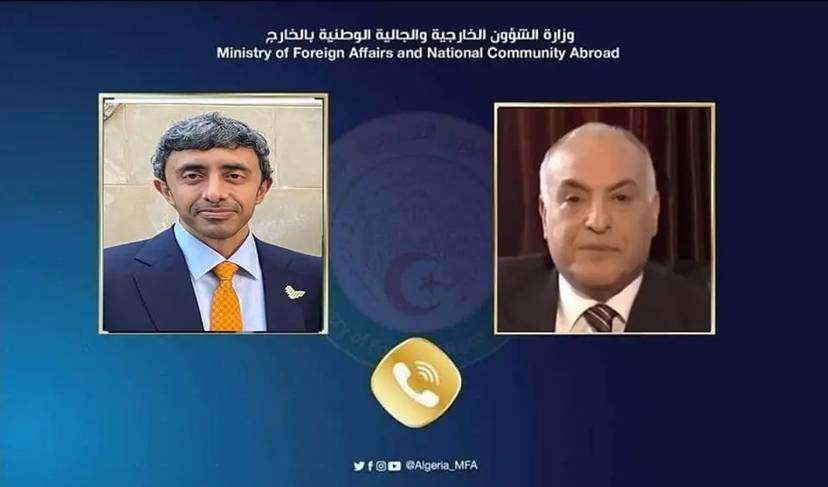 السيد عطاف يتلقى التهاني من نظيره الامارتي