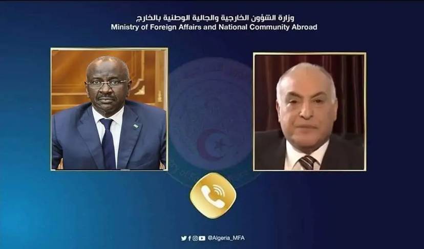 Mr. Attaf talks by phone with his Mauritanian counterpart